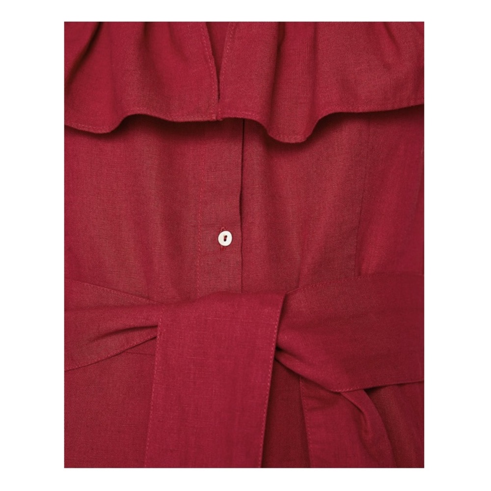 💃🏻 ZARA RUFFLE LINEN BLEND DRESS 💃🏻 - Picture 8 of 9
